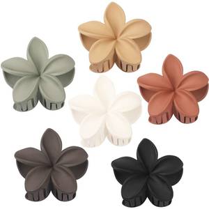 lot 20369 image: Sisiaipu Hair Clip, 4 Pcs Large Flower Claw Clips for Thick & Medium Hair, Hawaiian Flower Hair Clips, Beach Hair Accessories for Women and Girls - Basic (4 ONLY)
