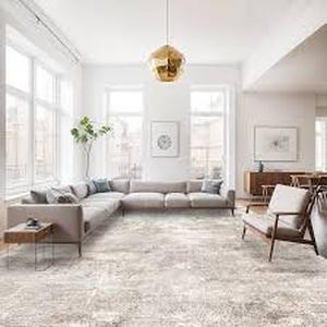 lot 5894 image: A10x14 Washable Living Room Area Rug - Beige