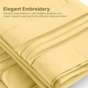 lot 12028 image: CGK Microfiber Full Sheet Set - Yellow