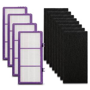 lot 1239 image: Colorfullfe Performance Plus Filter for Holmes AER1 True Filter, Replacement HAPF300AP-U4, 4 Filter and 8 Carbon Filters