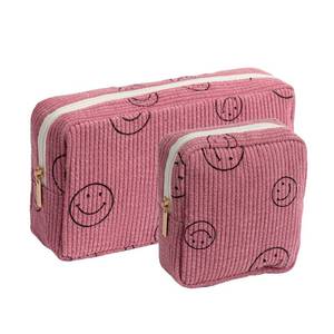 lot 2174 image: Gardsell Makeup Bag Purse Cosmetics Bags Corduroy Cute Cosmetic Pouch Handbags Purses Makeup Organizer Storage for Women (2 Pack Pink)
