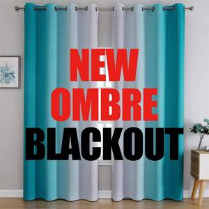 lot 2185 image: G2000 Blackout Curtains & Drapes for Bedroom Living Room 95 Inches Long Turquoise and Greyish White Room Darkening Window Treatments Ombre Thermal Insulated Light Blocking Grommet Backdrop 2 Panels