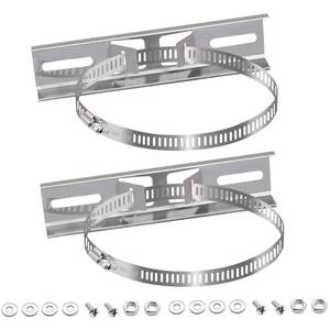 lot 2206 image: smseace Pole Mounting Kits,304 Stainless Steel(7.9 x 1.9inch) 200x50mm Brackets with Adjustable 50-200mm Clamp,Used for Circuit Breaker Box,Outdoor Waterproof Junction Box and Electrical Boxes