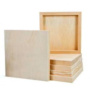 lot 3729 image: YoleShy 6 Pcs 8 x 8 Unfinished Wood Cradled Painting Panel Boards for Arts & Craft - Wooden Canvas Panels