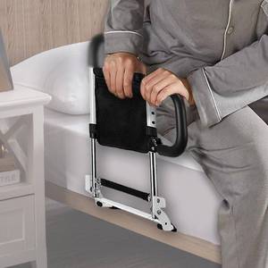 lot 3755 image: Ojiud Foldable Bed Rails for Elderly Adults Safety with Three Storage Pockets, Adjustable Bed Assist Rails for Seniors,Portable & Sturdy Grab Bar Bed Cane for KingQueenFullTwin (L)