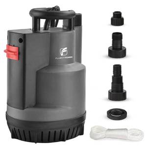 lot 3758 image: FLUENTPOWER 34HP Submersible Sump Pump 3300GPH Utility Water Pump, AutoManual Control by Integrated Float Switch with 16.4 Ft Cord for Pool Tub Garden Pond Flooded Basement Draining