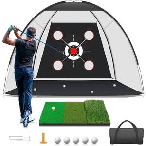 KLAODOT Golf Net with Practice Mat,Golf Hitting Aid Nets 10x7FT for Backyard Driving Chipping Training Swing with Target Mat Balls for Outdoor Indoorï¼Gifts for Men Dad Him and Golfer