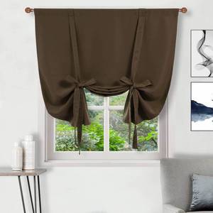 lot 4027 image: DWCN Tie Up Curtain-Thermal Insulated Room Darkening Blackout Curtains for Livingroom Bedroom and Dining Room, Brown, W42 X L63 Inches, 1 Rod Pocket Panel