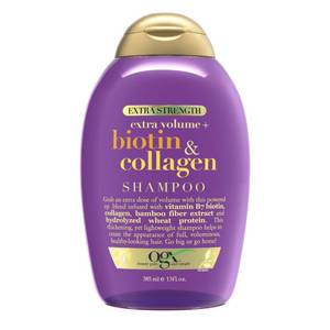 lot 4050 image: OGX Thick & Full  Biotin Collagen Extra Strength Volumizing Shampoo with Vitamin B7 Hydrolyzed Wheat Protein for Fine Hair. Sulfate-Free Surfactants Thicker, Fuller Hair, 13 Fl Oz