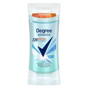 lot 4057 image: Degree Advanced Protection Antiperspirant Deodorant Shower Clean for 72-Hour Sweat & Odor Control for Women, with Body Heat Activated Technology, 2.6 oz
