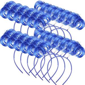 lot 4060 image: Hoteam 12 Pieces Ponytail Headband Tinsel Wrapped Head Bopper Party Headwear Accessory for Women Costume Party Accessories(Blue)