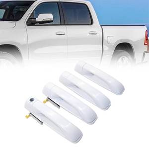 lot 4071 image: FZJDSD Exterior Door Handles,4PCS Front and Rear LH & RH Bright White (PW7),1GH21GW7AF 1GH18GW7AD Compatible with Dodge Ram 150025003500 2012-2018# 1GH19GW7AB 1GH19GW7AD 1GH21GW7AB 1GH21GW7AD