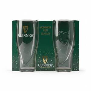 lot 4073 image: Guinness Gravity Pint Glasses 2 Pack Gift Set  20oz Official Beer Glasses  Green St Patrick��s Day Packaging  Embossed Harp Design  Ideal Gift for Beer Lovers & Home Bar
