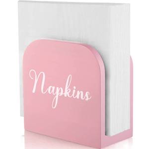 lot 4084 image: ALELION Pink Napkin Holder for Table - Wooden Napkin Holders for Kitchen - Pink Kitchen Decor and Accessories for Dining Room Table - Wood Napkin Dispenser