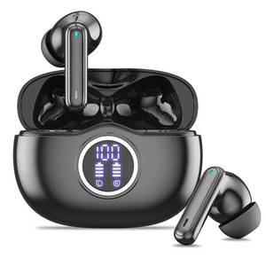lot 4090 image: Fhumsh Ear Buds with ENC Noise Canceling Headset, IPX7 Waterproof Earphones for GymRunningWork (Black)