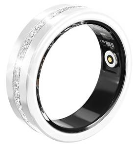 lot 4091 image: Smart Ring for Women Health Ring with 247 Heart Rate Monitor Sleep Tracker Multi-Sport Modes Waterproof Remote Camera Period Tracking Fitness Tracker Diamond-Accented Fashion iOS Android Phones
