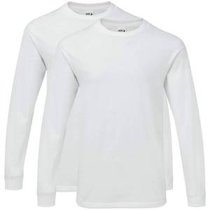 lot 4095 image: Gildan Hammer Adult Long Sleeve T-Shirt, 2-Pack, Small, White