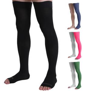 lot 6134 image: Doc Miller Thigh High Compression Socks - Open Toe, 20-30mmHg for Varicose Veins, Calf, Leg & Ankle Support, Pregnancy & Maternity Stockings, Small to Plus Size