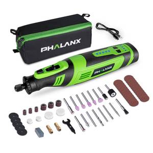 lot 6145 image: PHALANX Cordless Rotary Tool Kit, 30000 RPM5 Speed, 8V Engraving Pen with 73 Accessories, Type-C Charging&LED Light, for 3D Printer Sanding, Polishing, Engraving, Wood Carving, Pet Grooming, Crafts