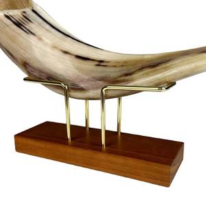 lot 6146 image: HighLight Shofar Stand Handcrafted Metal Wood for Cow Ram Horn Deer Antler Horns 6.3 x 2.17 x 3.15 (U-Shaped)