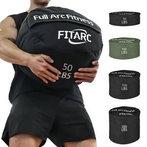 lot 6160 image: Fitarc Sandbag Workout Bag,Sandbag Training, Sandbags for Fitness,Round Sandbags for Weight Training,Round Sandbag,Cross-Training & Exercise, Workouts Equipment Sand Not Included (Black 50LB)