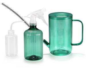 lot 6162 image: ONEDONE Watering Can Indoor Plants - Plant Watering Can 34 OZ, Long Spout Small Watering Can for House Plants Garden Potted Flowers with Spray Bottle, Squeeze Bottle Green