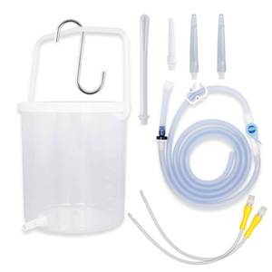 lot 6163 image: TopQuaFocus 2L Enema Kit for Colon Cleanse - Large Enema Bucket Kit Anti-Back Flow for Men Women Colonic Cleansing, Plastic Home Coffee Enema BPA Free 2 Quarts Capacity 5 Tips
