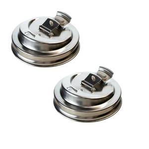 lot 6185 image: CHOULULUED 2PCS Mason Jar Drinking Lids,Stainless Steel Wide Mouth Mason Jar Sip Lid Accessories,Anticracking Leak Proof Seal Flip Cap Cover Airtight Accessories for Drink