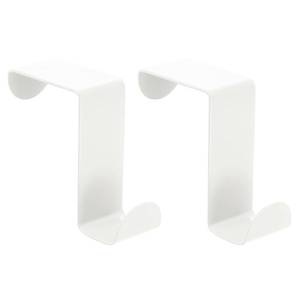 lot 6191 image: uxcell Over The Door Hooks,2pcs - Stainless Steel Door Hangers Hooks, S-Shaped Double Hooks for Hanging Clothes, Hats, Towels (White)