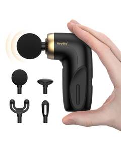 lot 6201 image: HEYCHY A1 Super Mini Massage Gun, Percussion Deep Tissues Muscle Massager, Travel Massage Gun, Compact Sports Massager, Portable Handheld Massager for Office, Home, Athletes(Black)