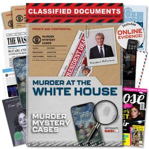 lot 6218 image: MMC Murder at the White House �� Thrilling Murder Mystery Games for Adults in Washington D.C. �� 37 Evidence Pieces, 150 Min Gameplay (3.55 Difficulty) �� Cold Case Files Game for 1-10 Players