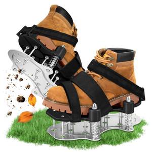 lot 9953 image: MAGTSMEI Lawn Aerator Shoes for Grass.Metal Bottom Double Layer Soil Yard Aerator Lawn Tool,Lawn Spike Shoes for Patio Garden Manual Air Aeration Tool for Lawn