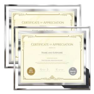 lot 9962 image: SESEAT 8.5 x 11 Certificate Document Frame Diploma Glass Picture Frames for Tabletop,Pack of 2