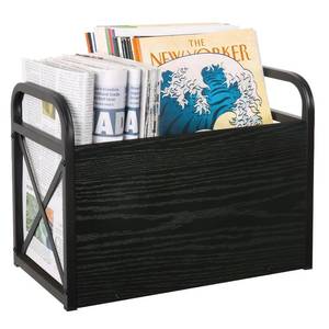lot 9963 image: YINMIT Magazine Holder, Magazine Rack Floor, Magazine Storage Basket, Folder Organizer Bin for Books, Newspapers, Tablets (Black)