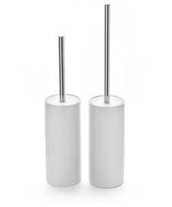 lot 9972 image: Viosuniu Matt White Ceramic Toilet Brush and Holder Set, Freestanding Toilet Bowl Cleaners Brush, Scrubber Brush for Toilet, Bathroom Accessories with Stainless Handle, Deep Cleaning