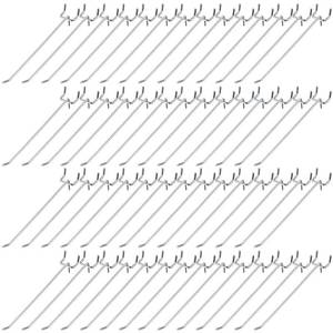 lot 9990 image: Funrous 100 Pack Peg Board Hooks Stainless Steel Pegboard Hooks Shelving Display Hanging Peg Board Holders for 18 and 14 Garage Storage Tools Organizer(8 Inch)