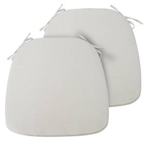 lot 9992 image: FUNHOME 17x16x2 Outdoor Chair Cushions Set of 2, Water Resistant Patio Chair Pads with Ties, Seat Cushions for Home Garden Furniture Decoration-Cream White