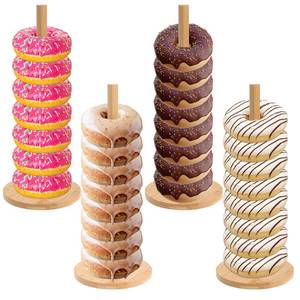 lot 10354 image: BOHUIZ 4Pcs Donut Stand Display Stand Tower, Donut Stand For Dessert Table Bagel Holder Stand Donut Display Stand for Party Christmas, Birthday & New Year Wedding, Baby Shower Decoration