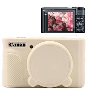 lot 10360 image: Frevyve Case for Canon PowerShot SX740 HS, SX730 HS Camera, Soft Silicone Protective Case, Slim Fit Sleeve with Removable Lens Cover and Screen Protector Accessories, Anti-Scratch (Beige)