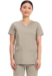 lot 10367 image: Cherokee Womens V-Neck Top, Khaki, X-Large