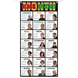 lot 10385 image: DJianrang Black History Month Door Cover Black Historical Famous People Door Banner African American Heritage Party Decoration for School Classroom Office Photo Background Banners 2.9 X 5.9 ft