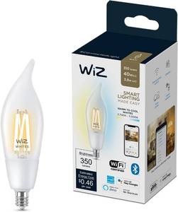 lot 10394 image: WiZ Clear 40W BA11 Tunable White Filament LED Smart Candle-Shaped Bulb - Pack of 1 - E12- Indoor - Connects to Your Existing Wi-Fi - Control with Voice or App - Matter Compatible