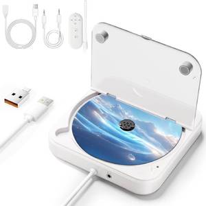 lot 10400 image: Portable CD Player for Car with USB & AUX �� Universal External CD Drive with Anti-Skip, USB Extension Cable, Plug & Play for Vehicle, Laptop, TV �� Compatible with Android 4.4