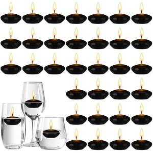 lot 10410 image: Nuanchu 30 Pcs Black Floating Candles Centerpieces Bulk 1.5 Inch Small Unscented Votive Floating Candles Decoration for Valentines Day Party Wedding Anniversary Holiday Party Gifts Home Pool Decor