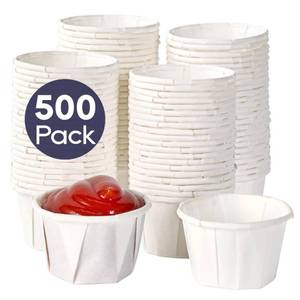 lot 11707 image: LITOPAK 500 Pack 1 oz Paper Souffle Cups, Disposable Paper Medicine Cups for Tasting Pills, Food Dessert, and Condiments