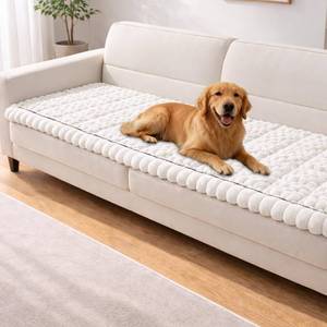 lot 11732 image: Couch Cover for Dogs Washable,Non Slip Fuzzy Durable Couch Covers for 3 Cushion Sofa Pet Friendly Sofa Cover Dog Thick Soft Slipcovers Protector Couches Mat Bed (Beige, 27.6 x 5970 x 150cm)