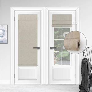 lot 12097 image: WDFour Cordless Blackout Door Curtains, Triple Layers 100% Light Blocking & UV Protect, Noiseless Adjustable Roller Shade, No Drill Window Blinds for Office, Ward, Home (24Wx70L,Hemp gray,Pack of 1)