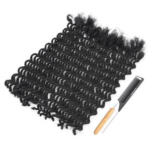 lot 12113 image: DAIXI Curly Wave Loc Extensions Human Hair, 100% Real Human Hair Dreadlock Extensions for ManWomen Handmade Permanent Dread Extensions Can Be Dyed Bleached Twisted (0.4cm, 1B, 12 Inch 70 Strands)
