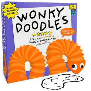 lot 12119 image: Lucky Egg Wonky Doodles �� Hilarious Drawing Games for Family Game Night & Parties �� Family Board Games for Adults with Wonky Doodler, 150 Word Cards & Whiteboard �� Best Family Games for Ages 8 (Damaged)