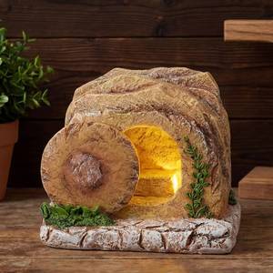 lot 12139 image: Yookeer Lighted Easter Empty Tomb Scene Decor Resin Resurrection Tomb Scene with Movable Stone He is Risen Table Decor for Religious Easter Home Office Desktop Decoration, No Battery(Classic)